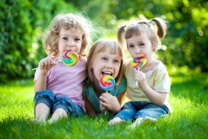 kids enjoying lollipops